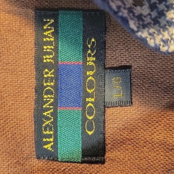 ALEXANDER JULIAN COLOURS Blue and White Checkered Button Down‎ Men's Shirt Large - Picture 9 of 9